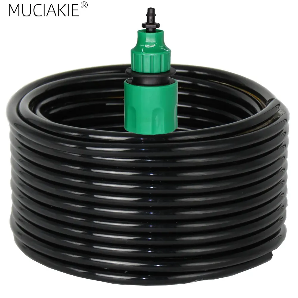 10/20/25/40 Meter 4/7Mm Garden Water Hose With Quick Connector Micro Drip Misting Irrigation Tubing