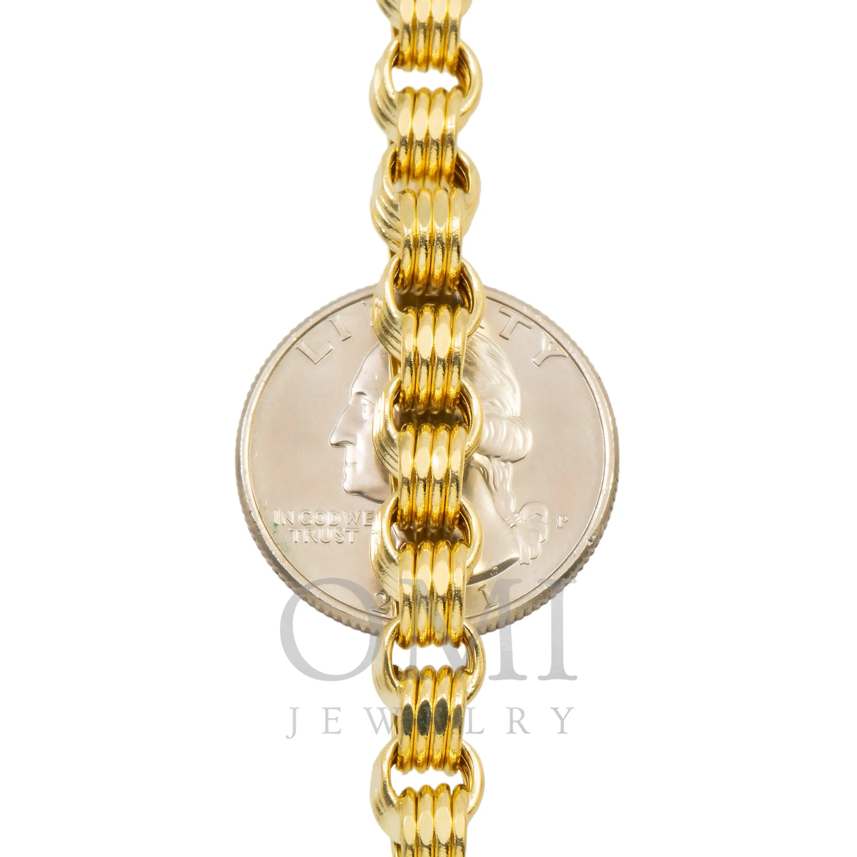 10K GOLD 6.6MM HOLLOW BOX BYZANTINE CHAIN