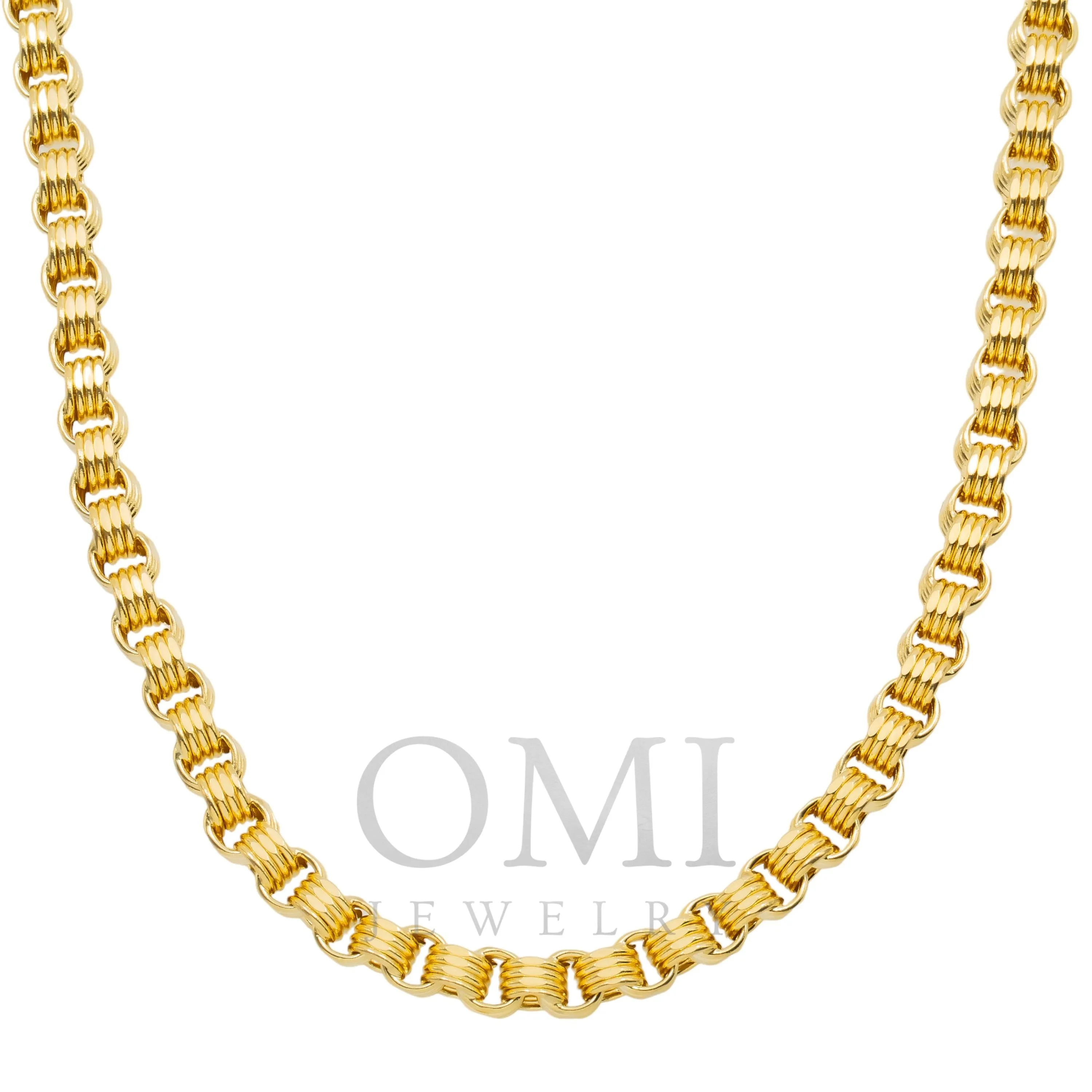 10K GOLD 6.6MM HOLLOW BOX BYZANTINE CHAIN