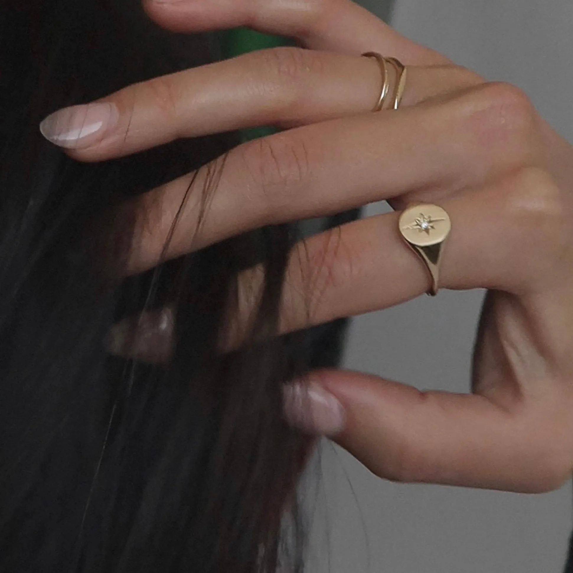 14k Aria Signet Ring