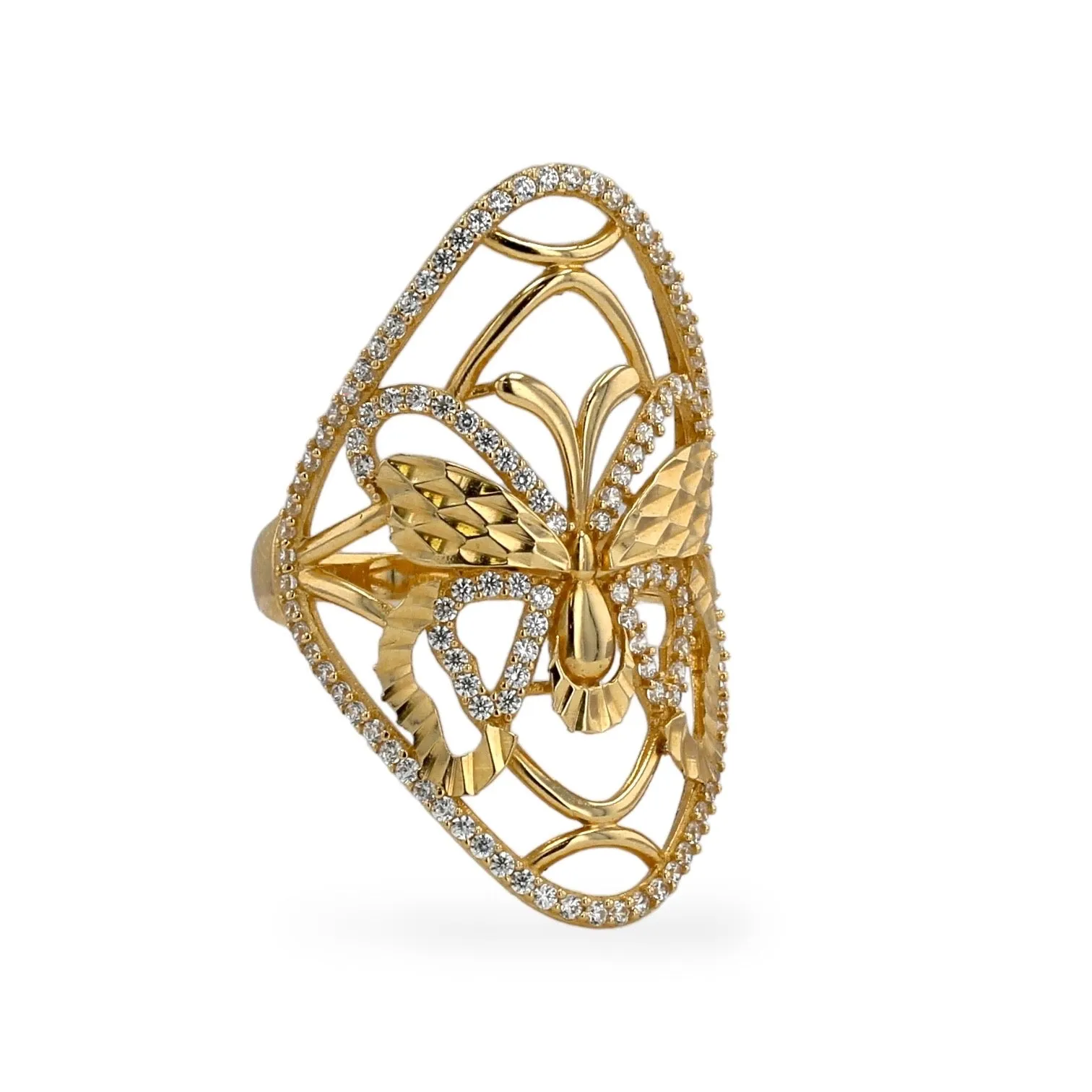 14k Yellow gold butterfly ring-223556