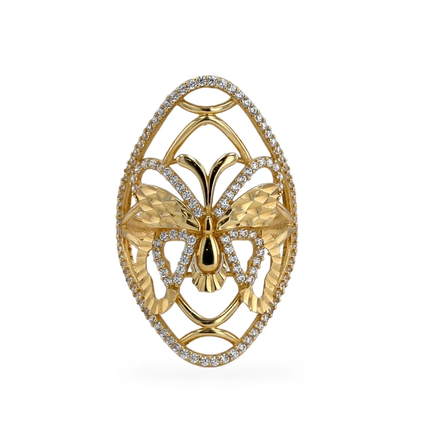 14k Yellow gold butterfly ring-223556