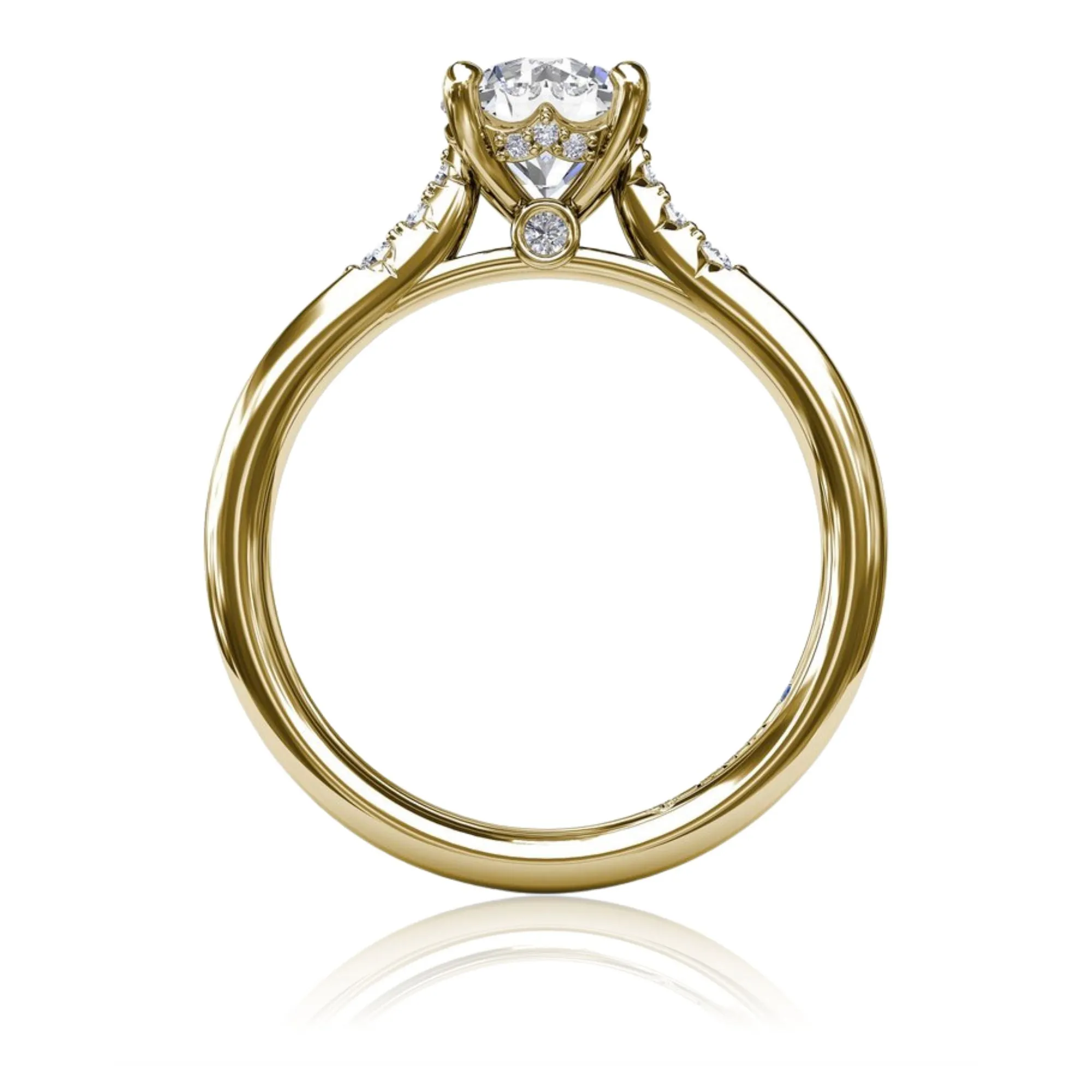 14K YELLOW GOLD DIAMOND ENGAGEMENT RING - SETTING ONLY