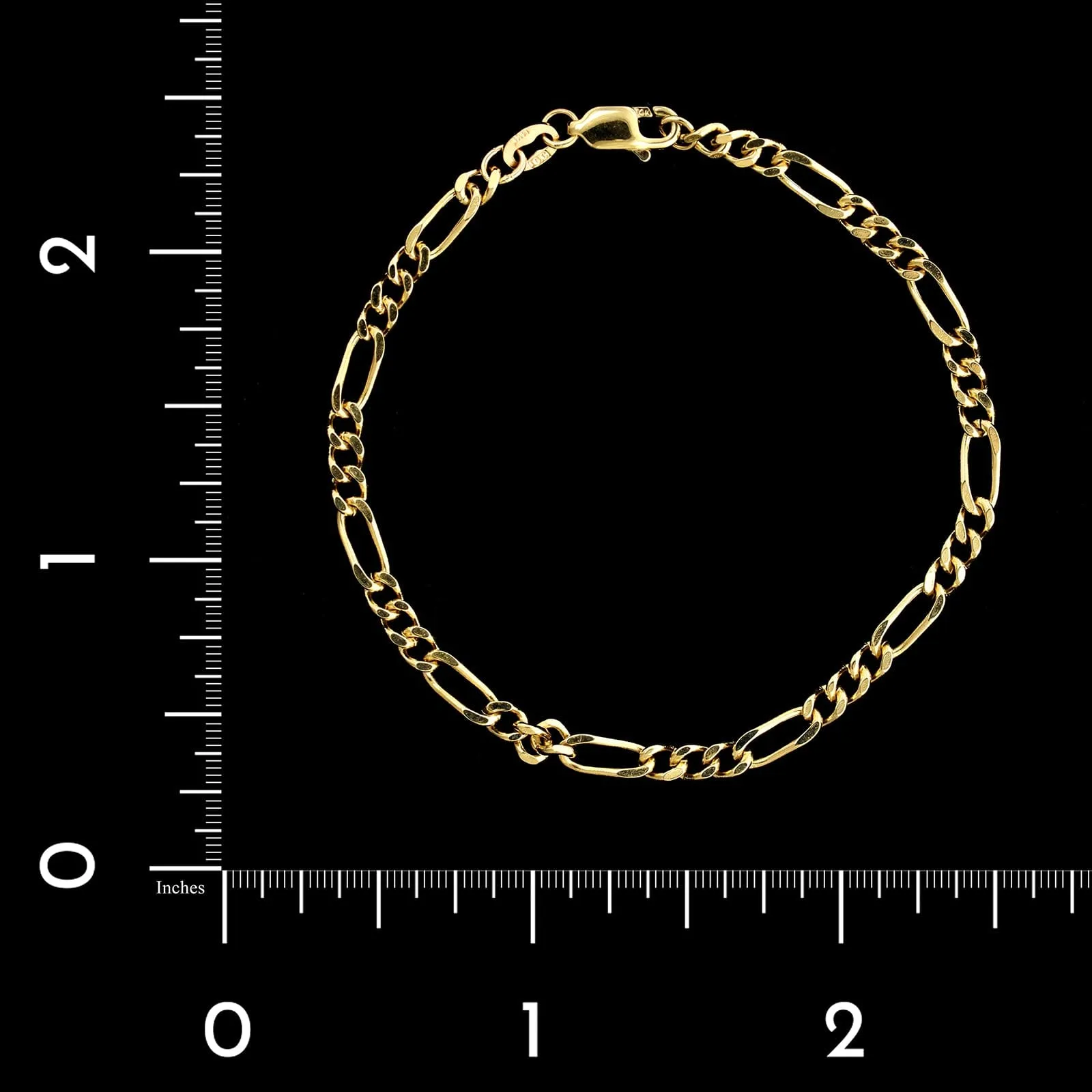 14K Yellow Gold Estate Figaro Link Bracelet