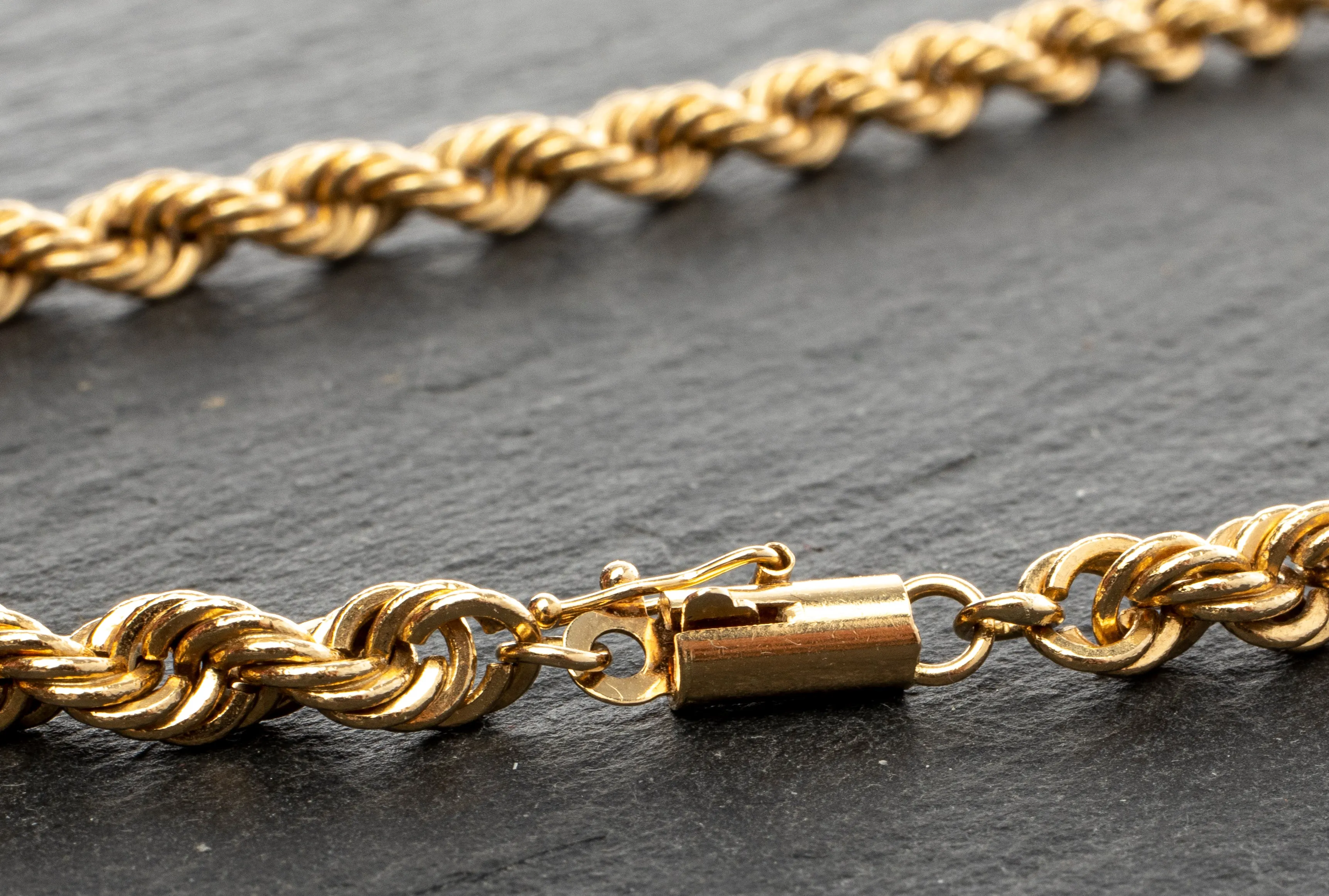 14K Yellow Gold Rope Chain Necklace