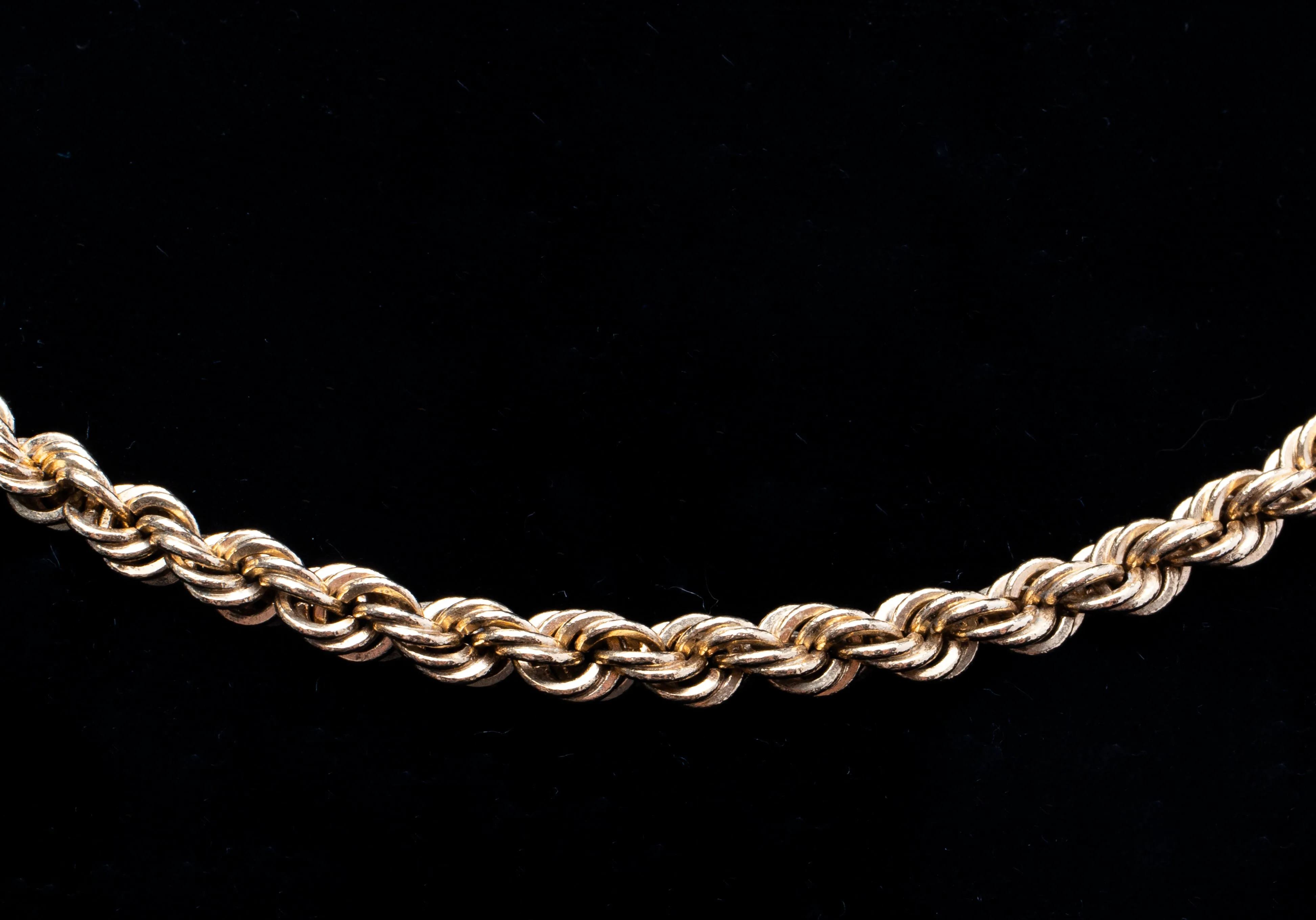 14K Yellow Gold Rope Chain Necklace