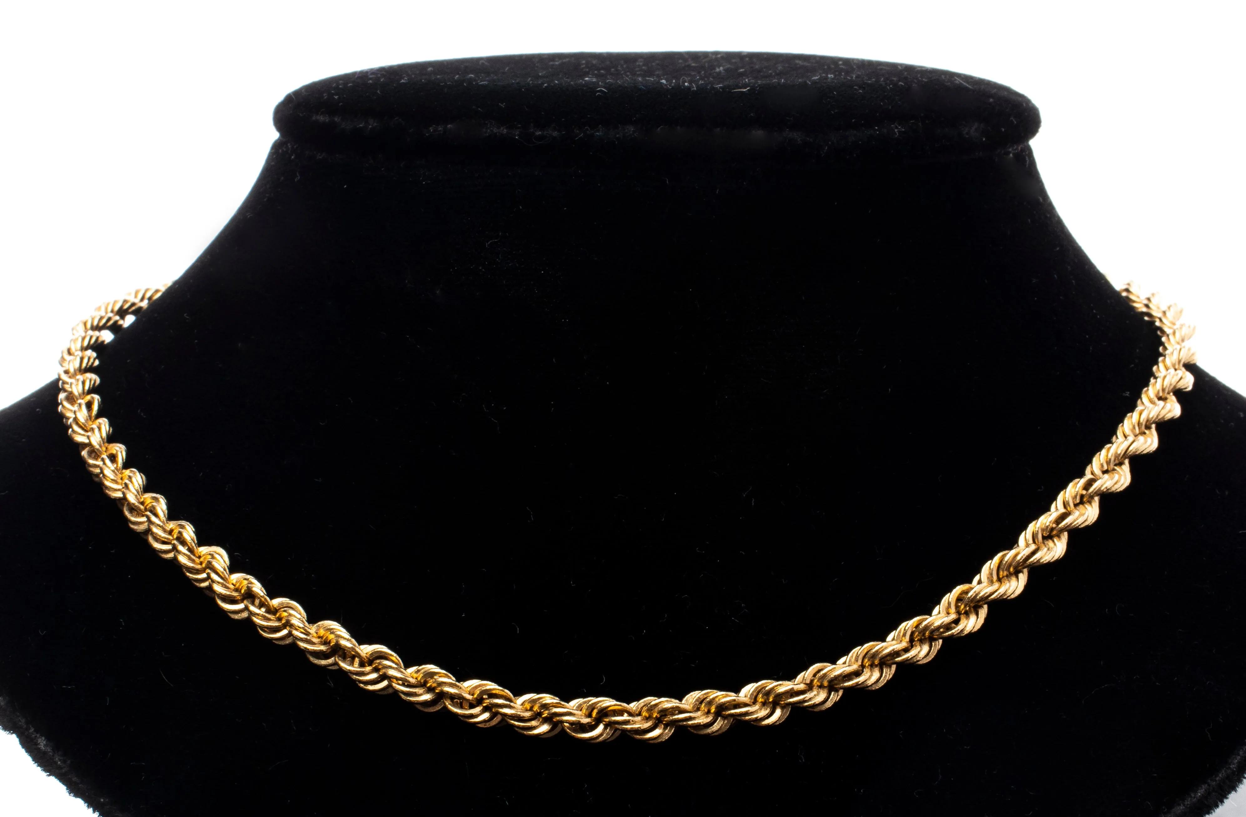 14K Yellow Gold Rope Chain Necklace