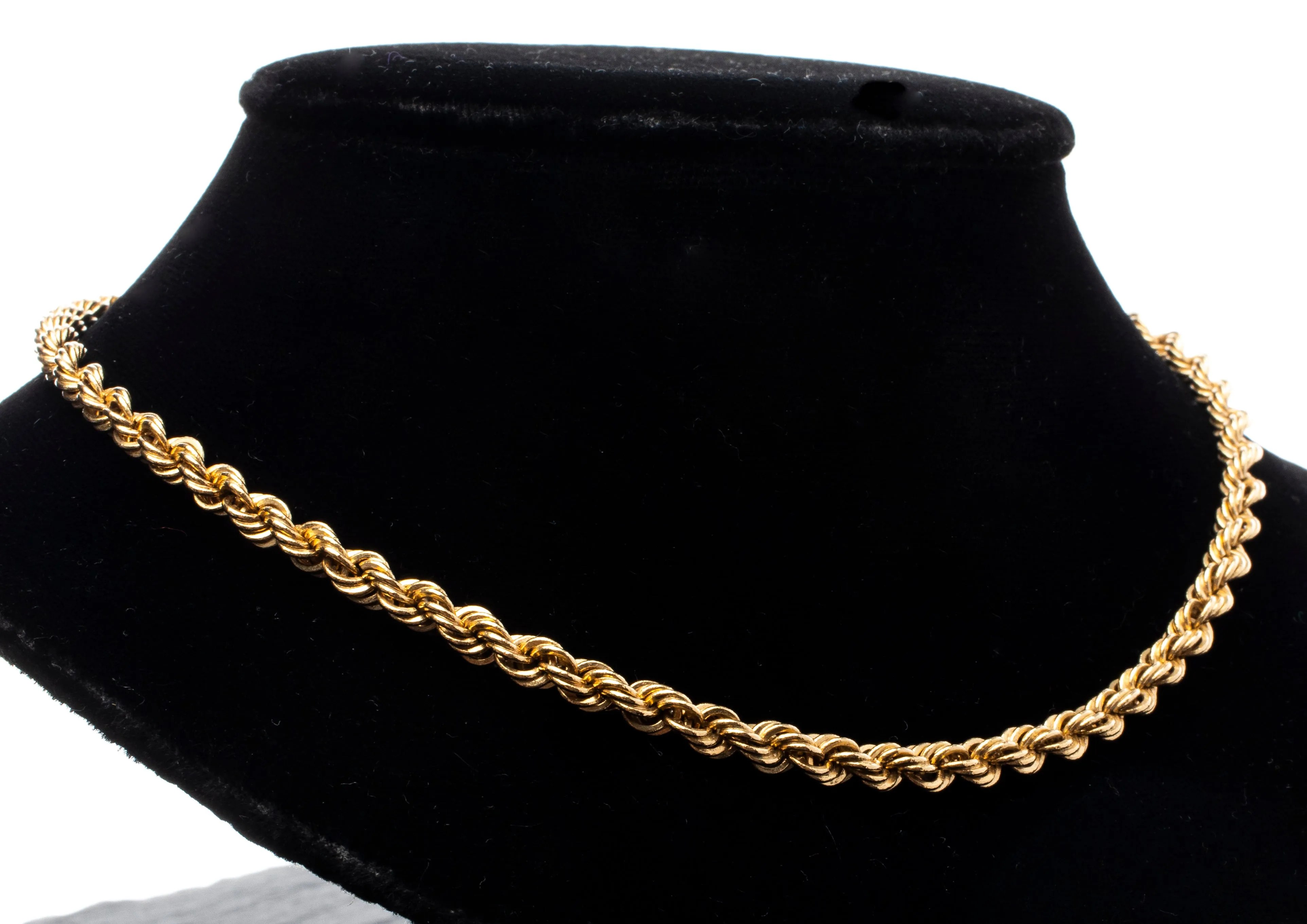 14K Yellow Gold Rope Chain Necklace