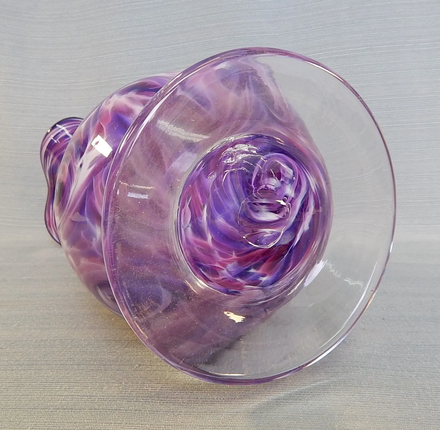 15" Purple Splatter Glass Vase