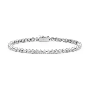 18ct White Gold 3.00ct Bezel Set Diamond Tennis Bracelet