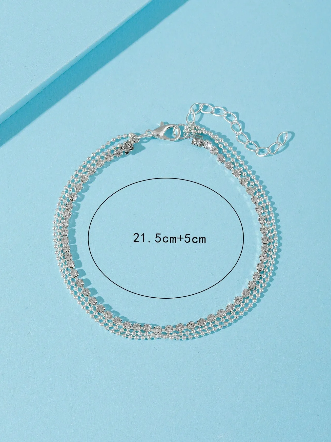 1pc Cubic Zirconia Decor Anklet