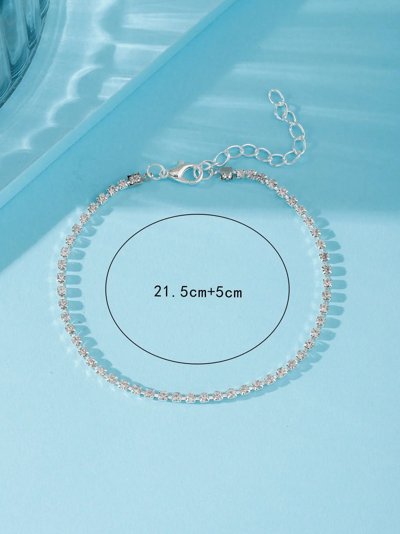 1pc Cubic Zirconia Decor Anklet