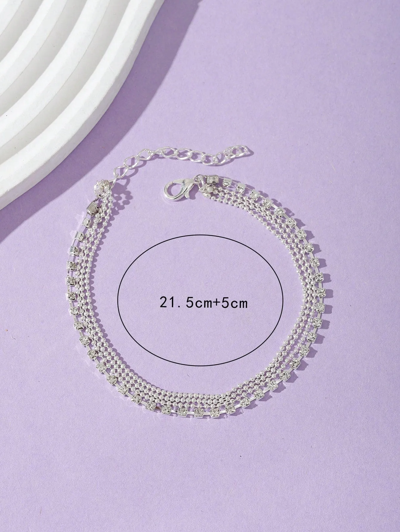 1pc Cubic Zirconia Decor Anklet