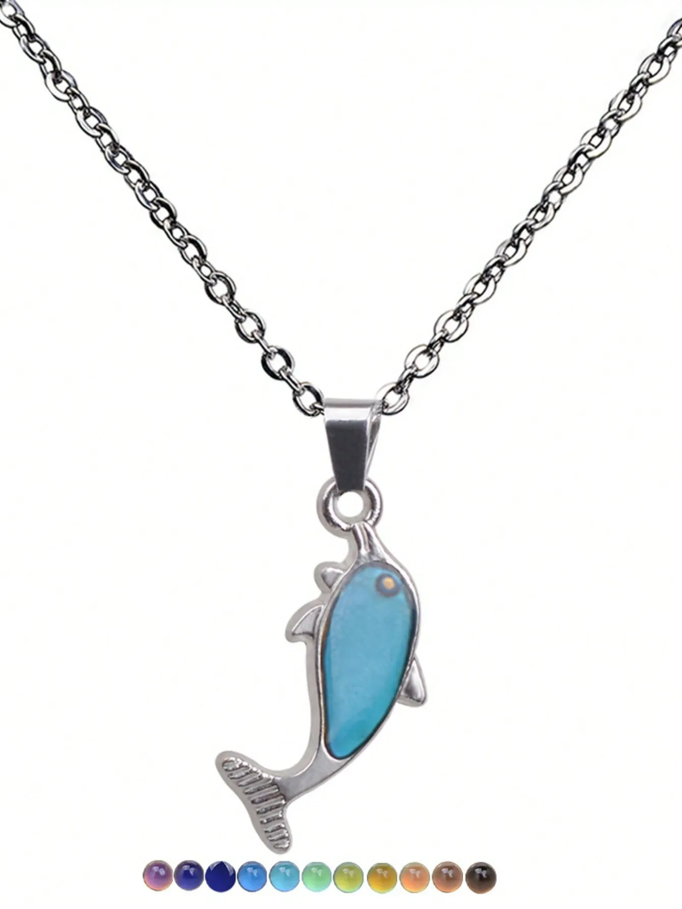 1pc Fashion Zinc Alloy Dolphin Pendant Necklace For Women For Daily Life