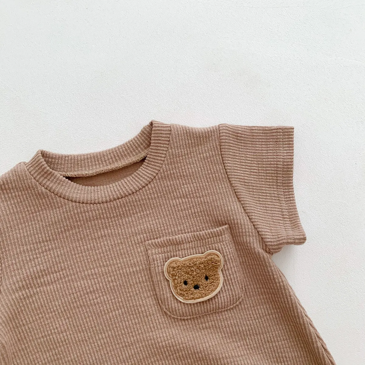 2022 Baby, Newborn, Male and Female Baby Bodysuit, Little Bear, Fart Wrap, Short Sleeve Triangle Romper, Creeper