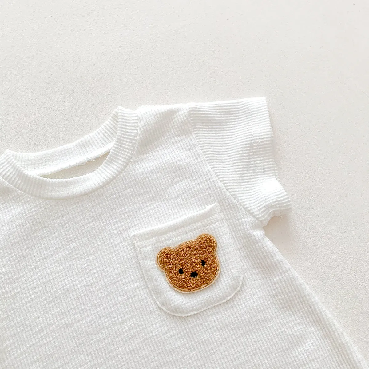 2022 Baby, Newborn, Male and Female Baby Bodysuit, Little Bear, Fart Wrap, Short Sleeve Triangle Romper, Creeper