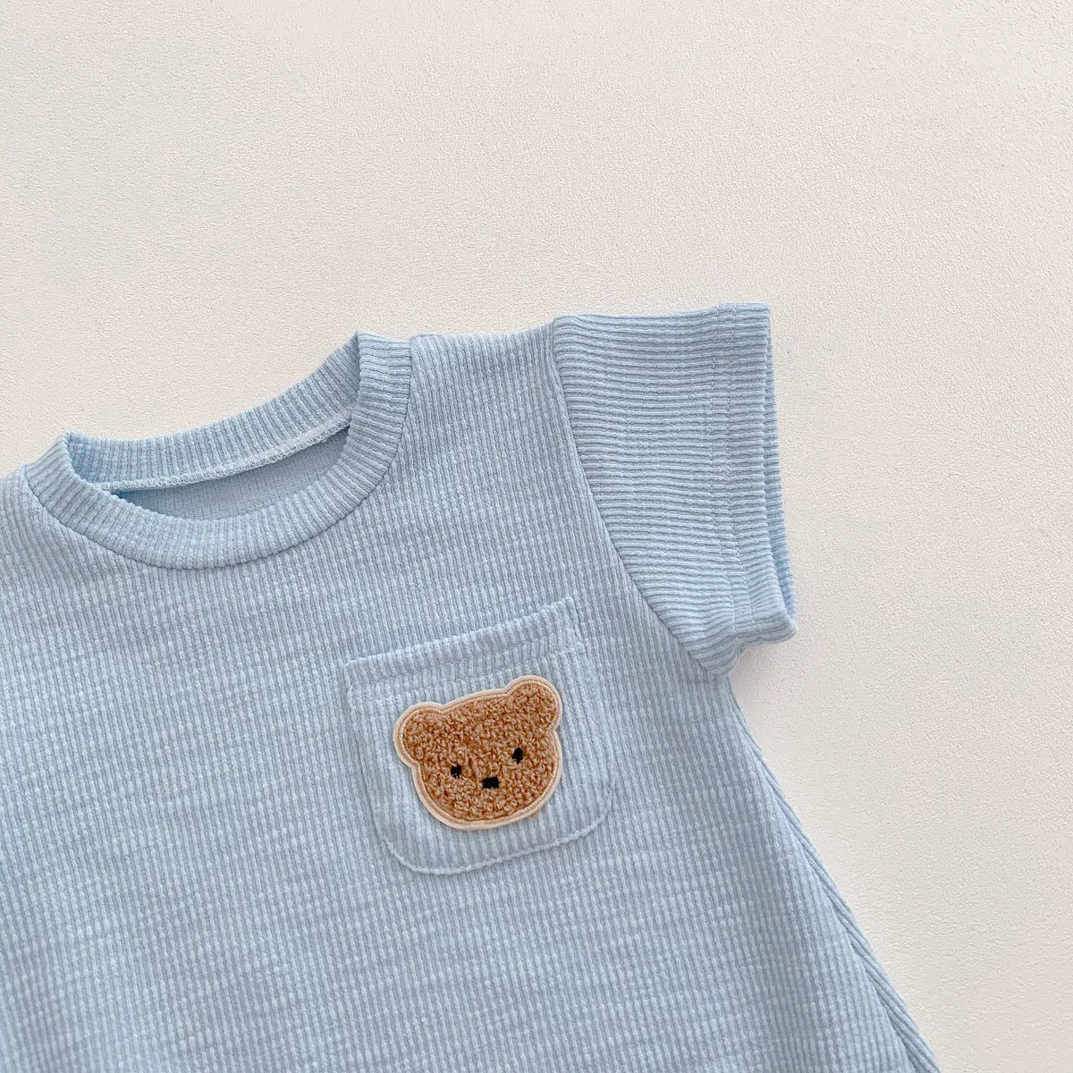 2022 Baby, Newborn, Male and Female Baby Bodysuit, Little Bear, Fart Wrap, Short Sleeve Triangle Romper, Creeper