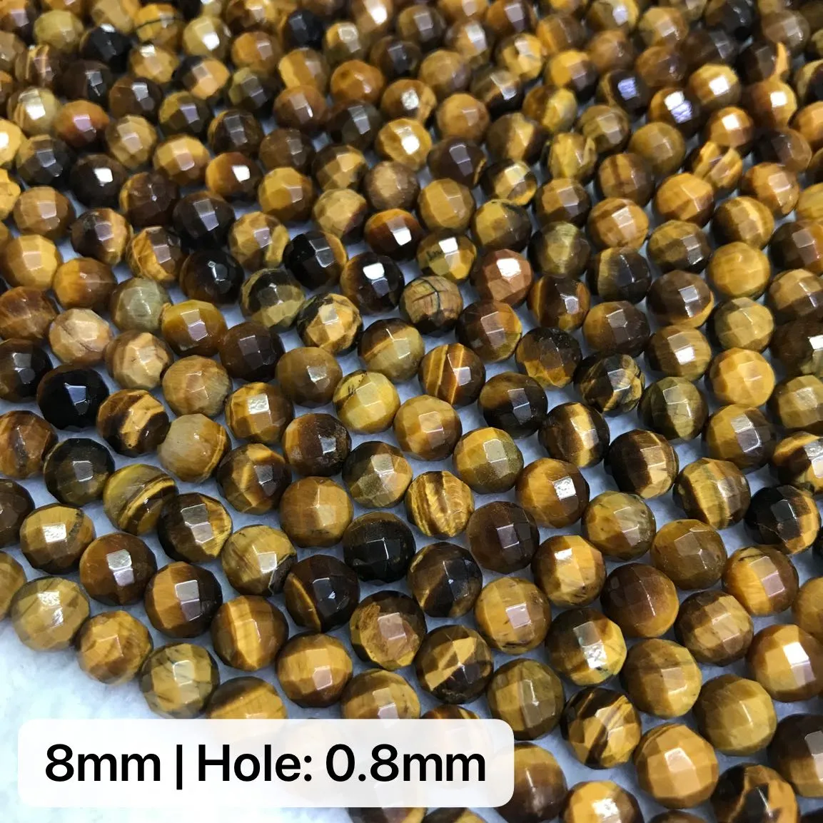 6-12mm 64 Cut Faceted Brown Tiger Eye Bead Strands for DIY Jewelry Project