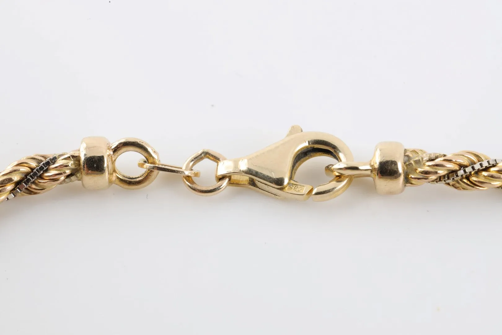 7.5" 14k Two-Tone Gold Rope Chain Bracelet (5.46g.)