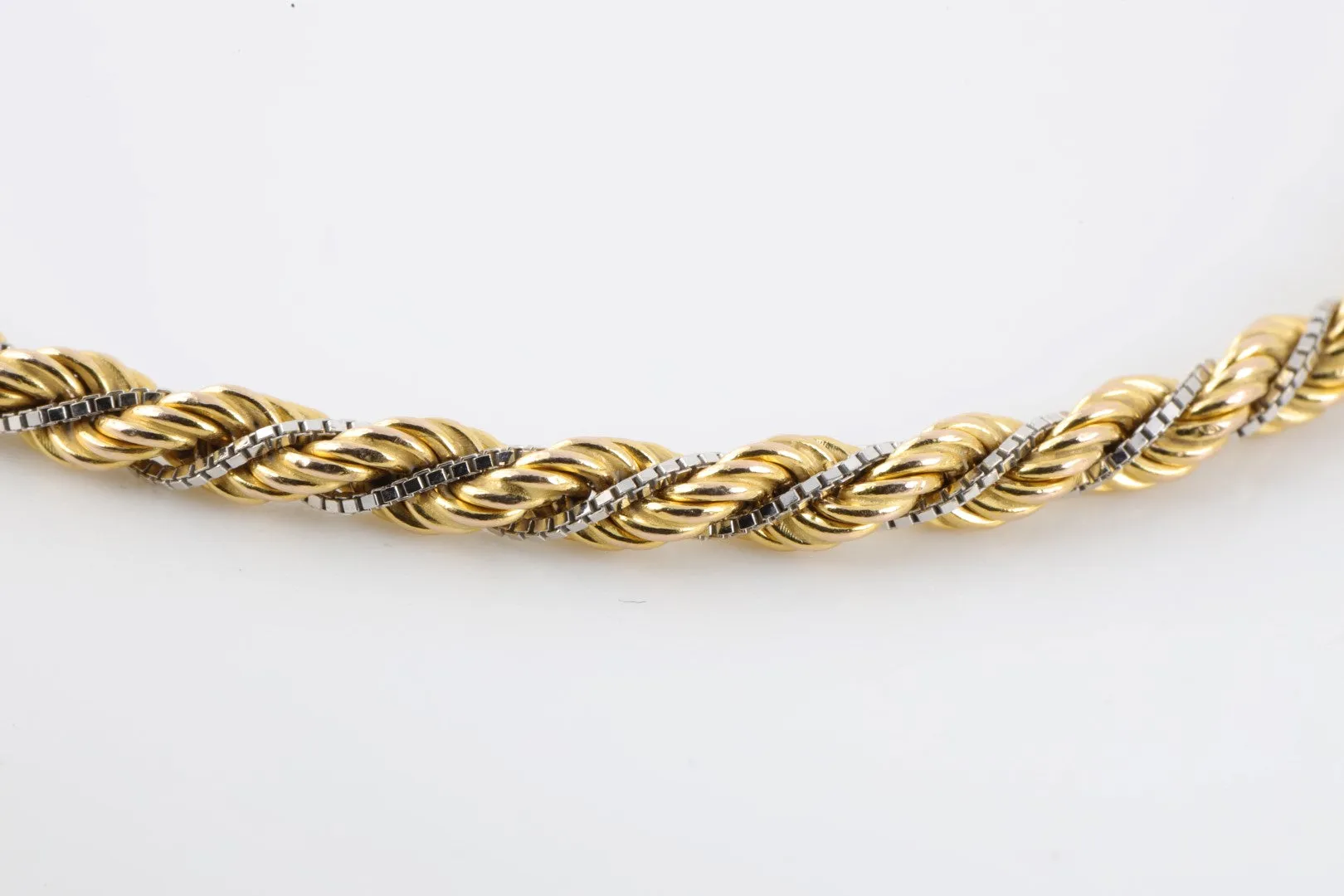 7.5" 14k Two-Tone Gold Rope Chain Bracelet (5.46g.)