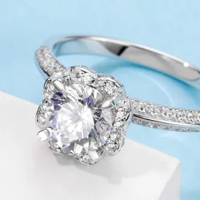 925 Classic Silver Moissanite Engagement Ring