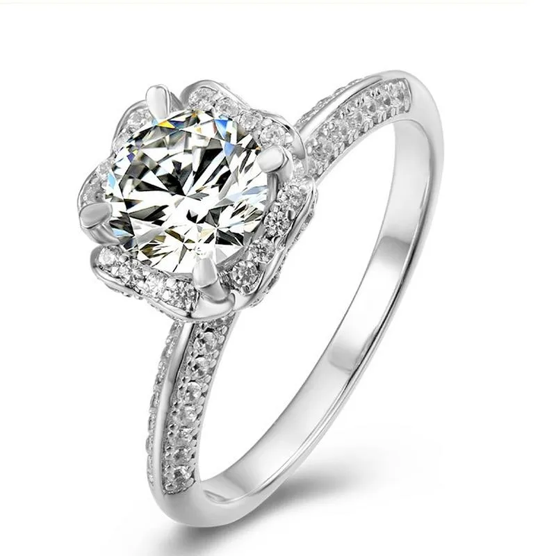 925 Classic Silver Moissanite Engagement Ring