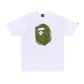 A Bathing Ape Bape 30th Anniversary Big Ape Head Tee White Moss Green