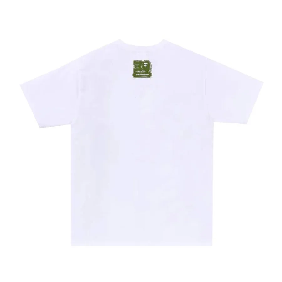 A Bathing Ape Bape 30th Anniversary Big Ape Head Tee White Moss Green