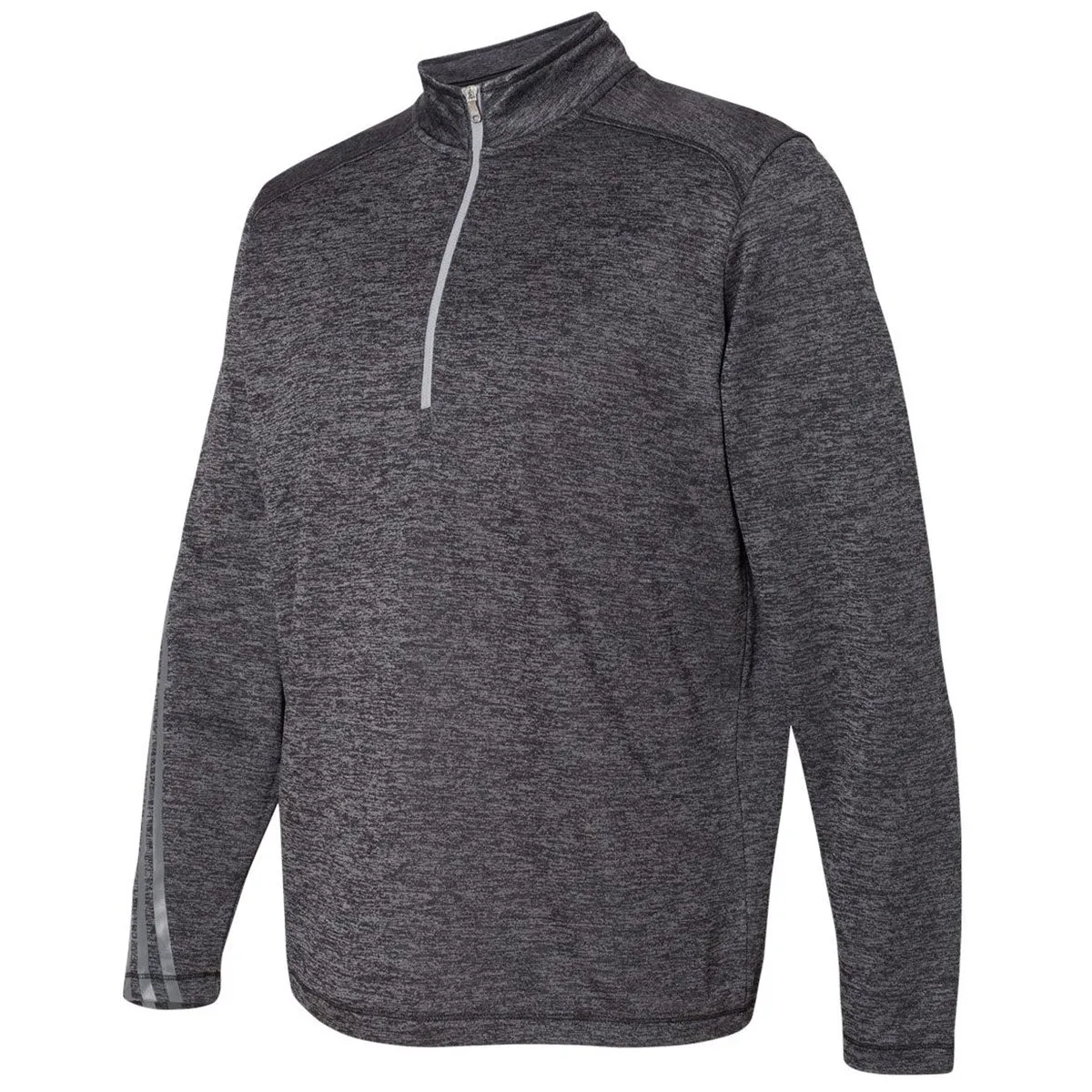 adidas Golf Men's Black Heather/Mid Grey Brushed Terry Heather Quarter-Zip