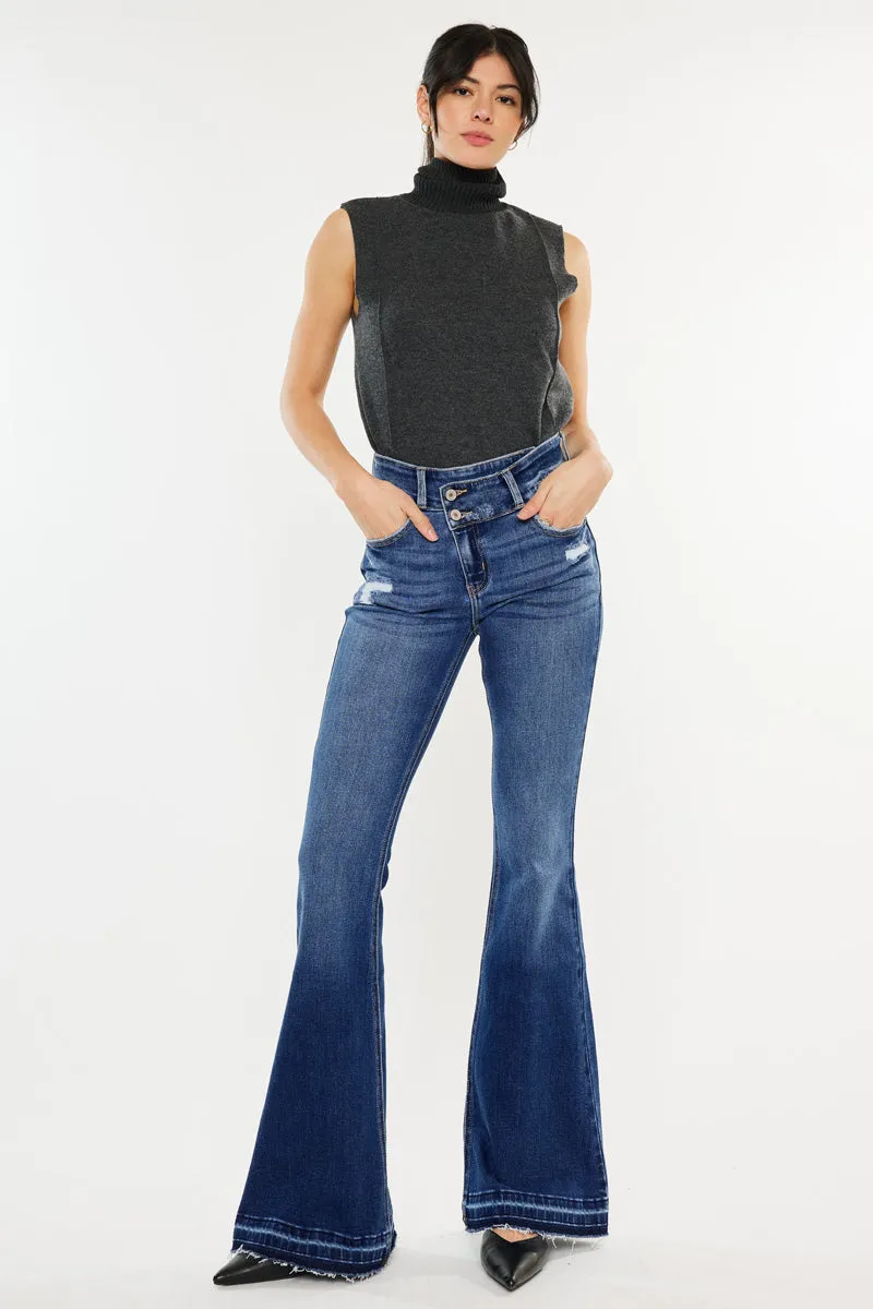 Amaya High Rise Crossover Flare Jeans