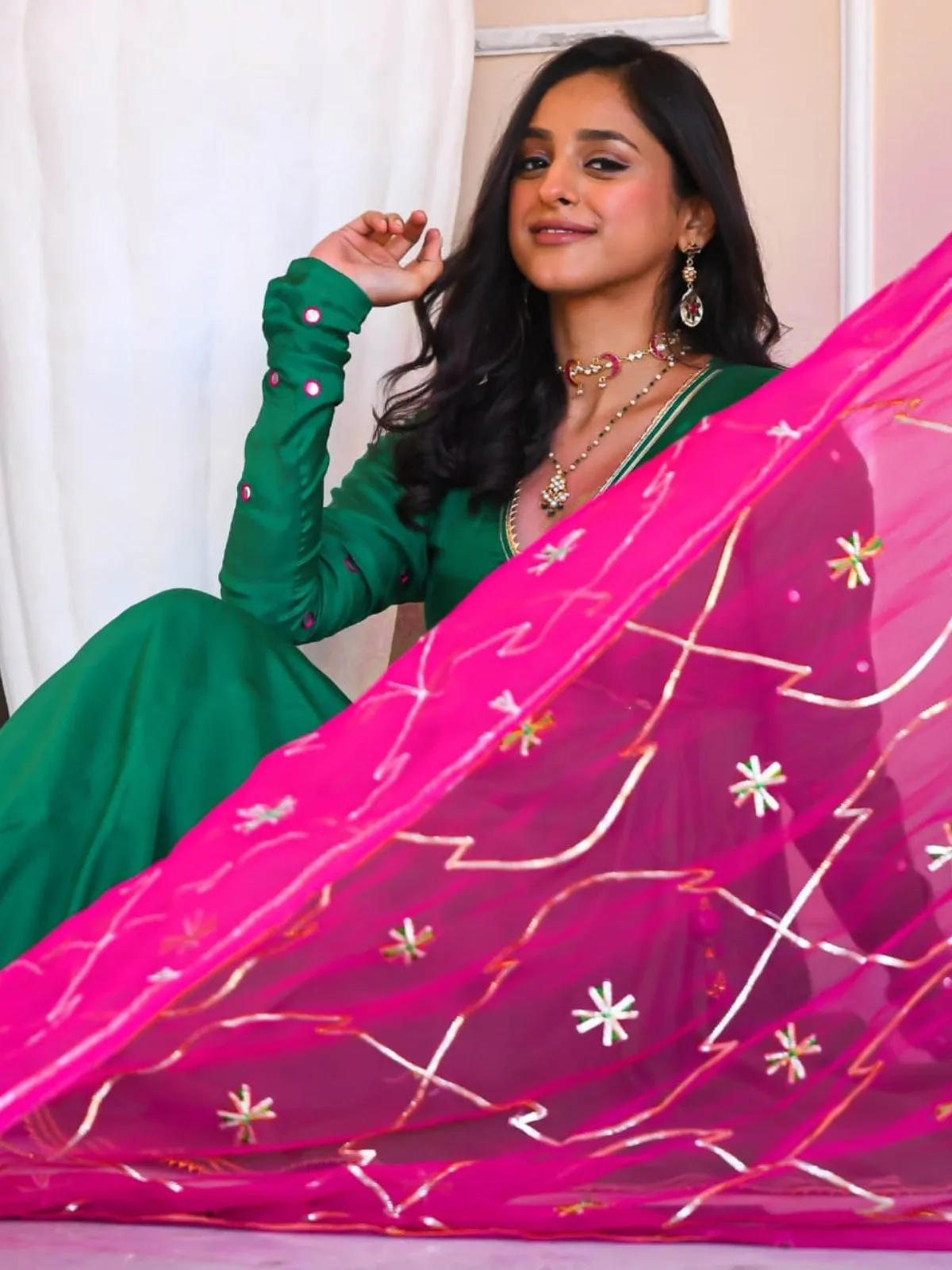 Anarkali Green Festive Set