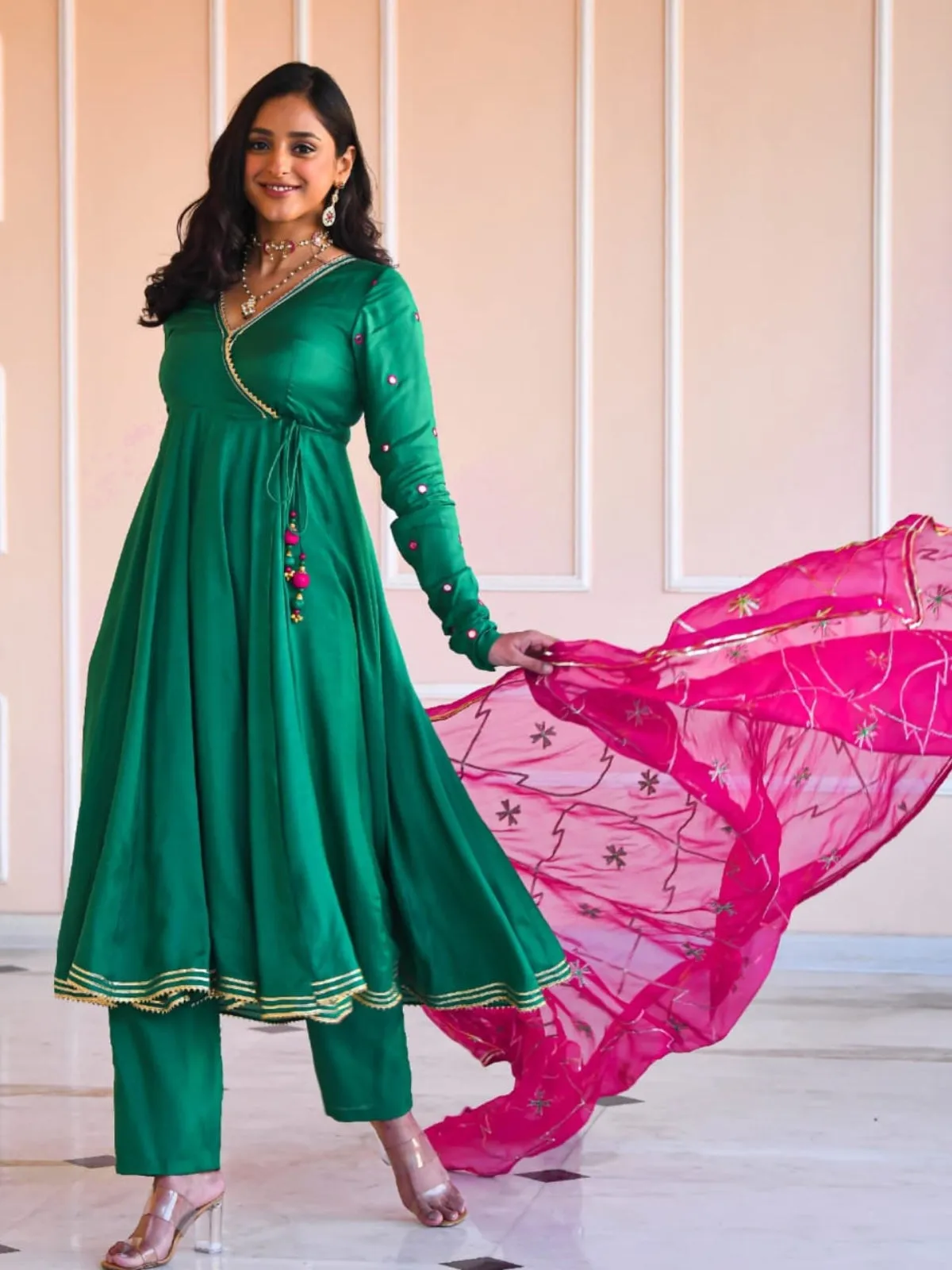 Anarkali Green Festive Set