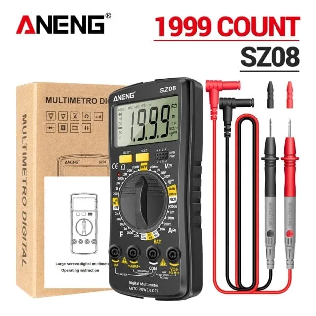 ANENG SZ08 Digital Multimeter Ultra-thin storage Professional Multimetro Auto Voltmeter AC DC 220V Resistance Handhold Testers