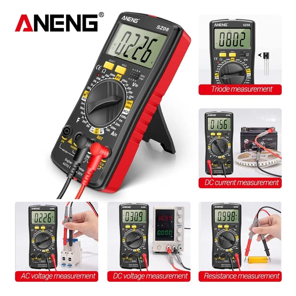 ANENG SZ08 Digital Multimeter Ultra-thin storage Professional Multimetro Auto Voltmeter AC DC 220V Resistance Handhold Testers