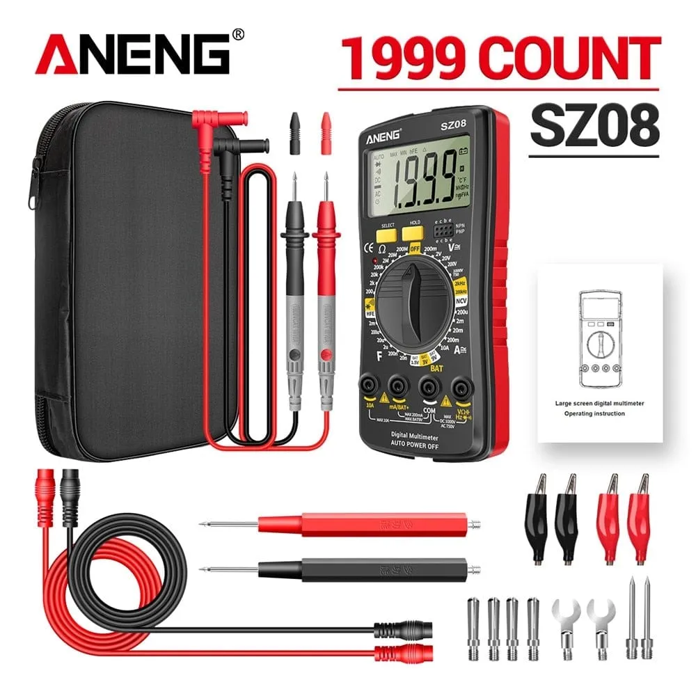 ANENG SZ08 Digital Multimeter Ultra-thin storage Professional Multimetro Auto Voltmeter AC DC 220V Resistance Handhold Testers