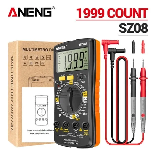 ANENG SZ08 Digital Multimeter Ultra-thin storage Professional Multimetro Auto Voltmeter AC DC 220V Resistance Handhold Testers