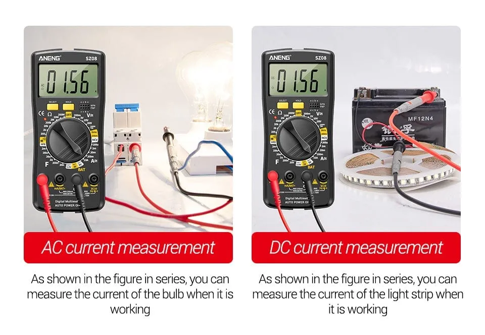 ANENG SZ08 Digital Multimeter Ultra-thin storage Professional Multimetro Auto Voltmeter AC DC 220V Resistance Handhold Testers