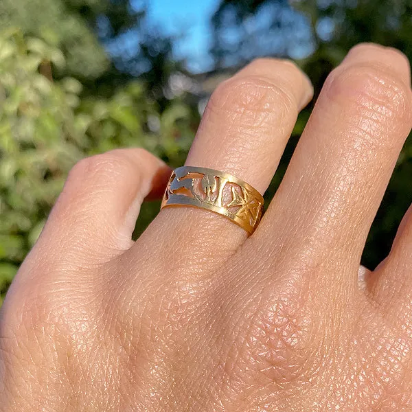 Antique Pierced Gold Band, Size 6 3/4