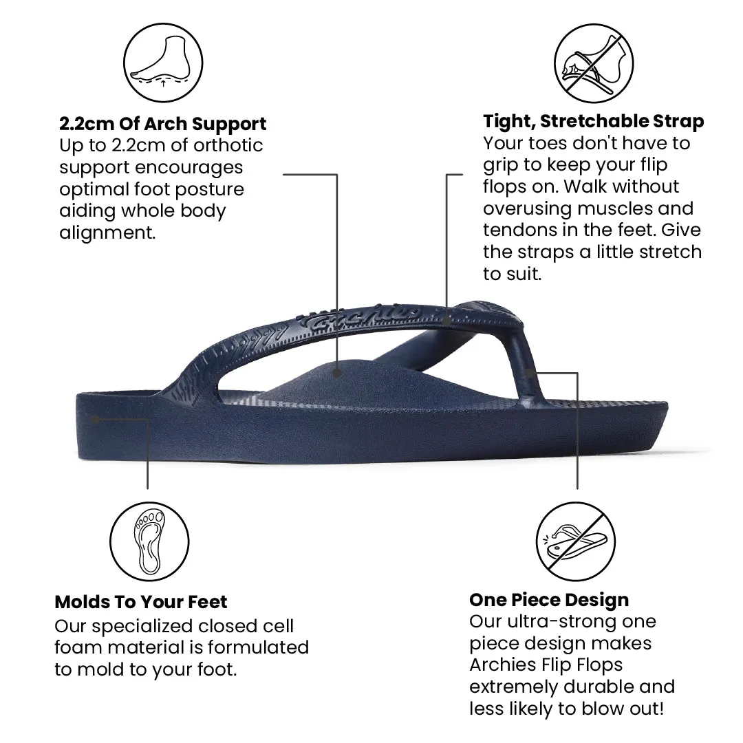 Arch Support Flip Flops - Classic - Navy