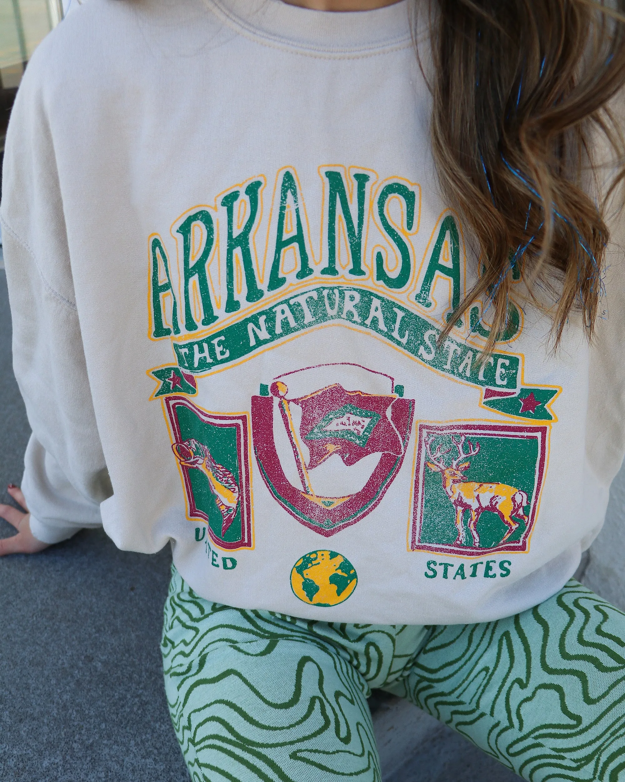 Arkansas Patch Sand Thrifted Sweatshirt