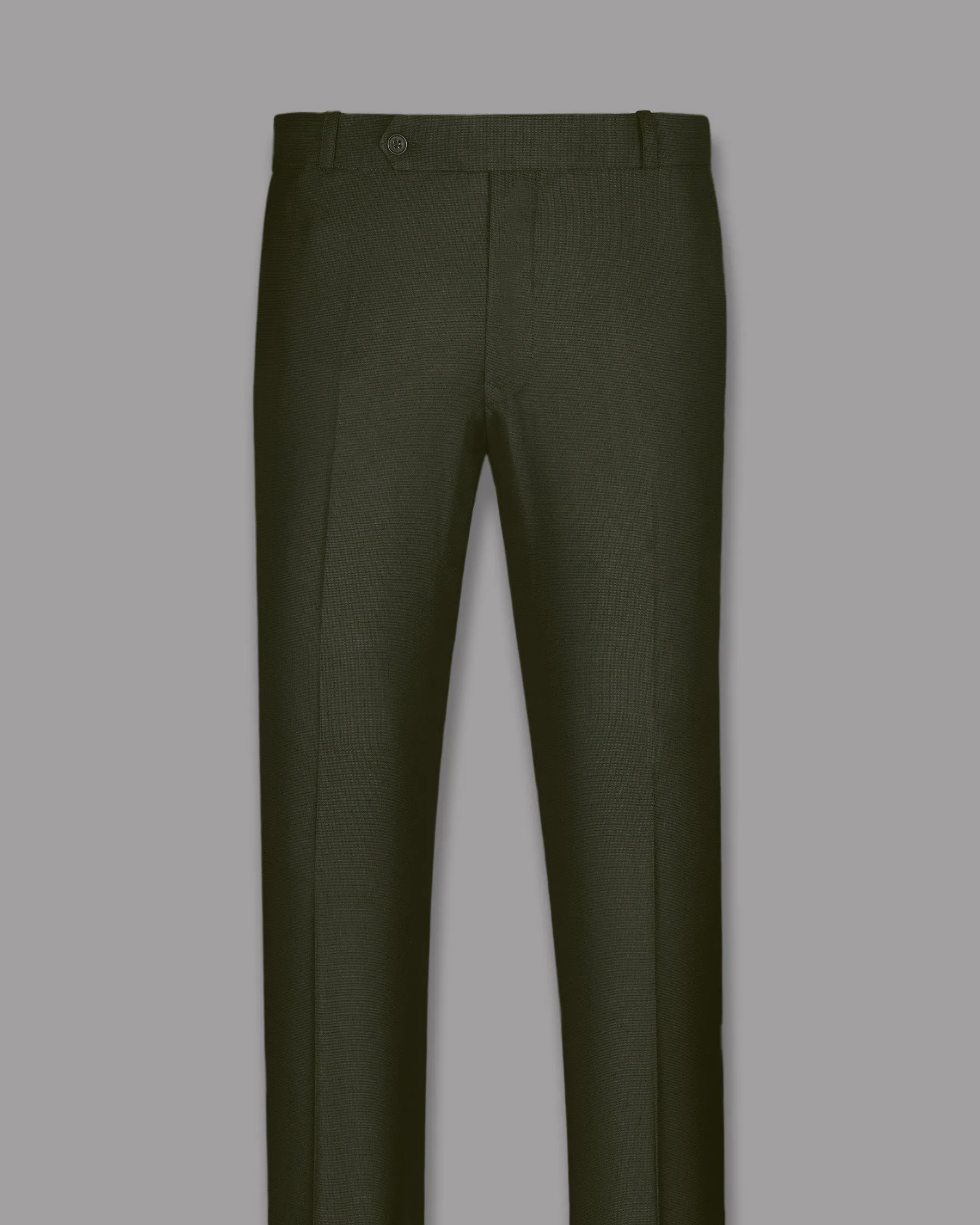 Army Green Micro Dotted Wool Blend Formal Pant