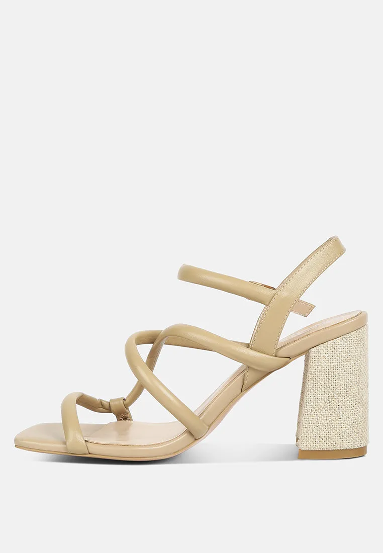 Artha Open Square Toe Block Heel Sandals