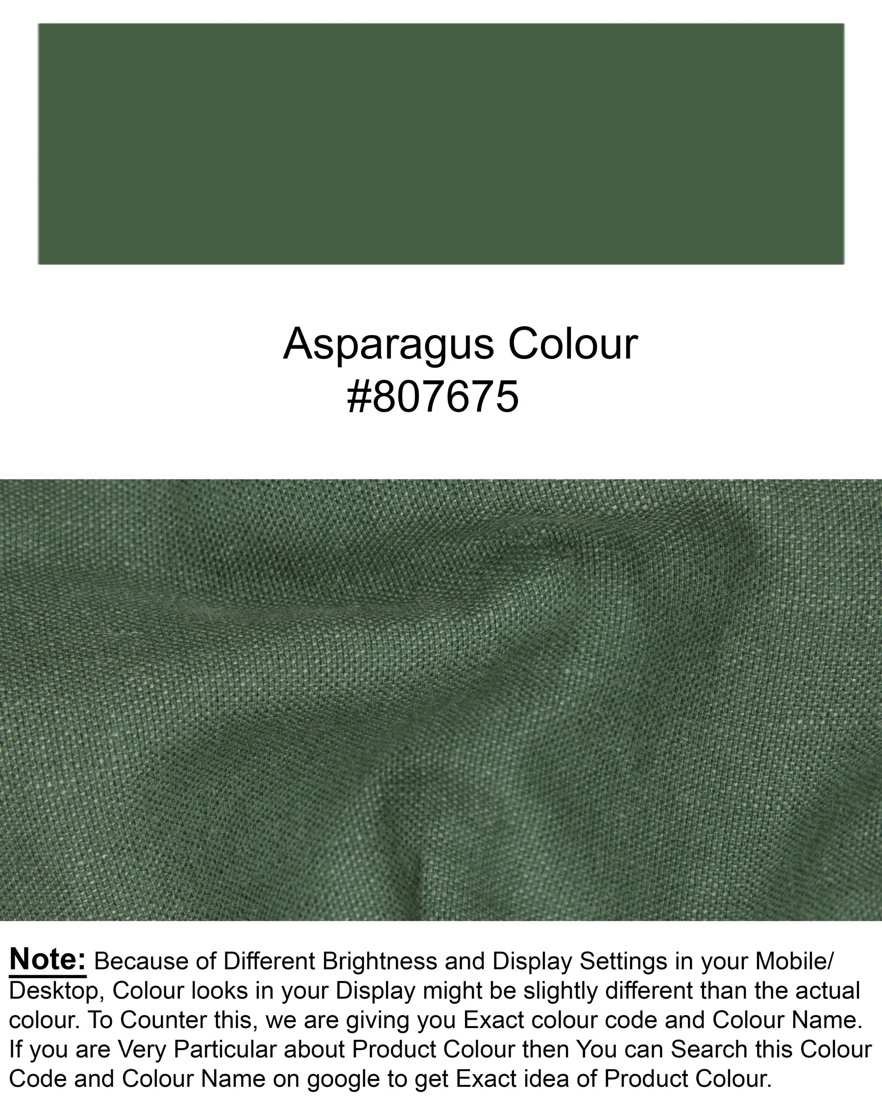 Asparagus Green Luxurious Linen Sports Suit