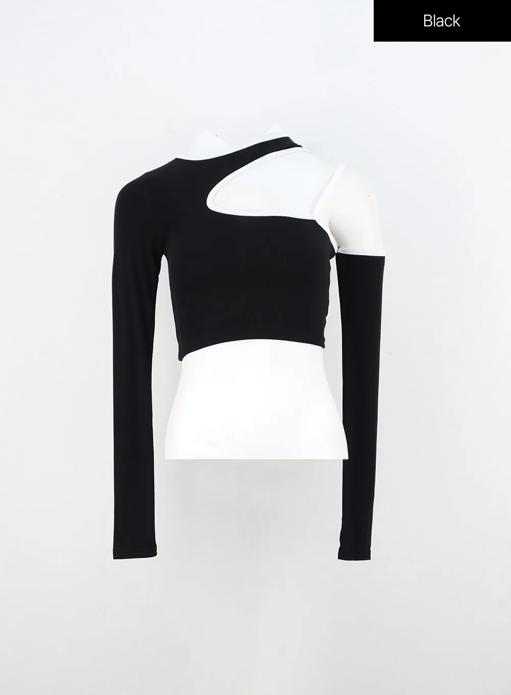 Asymmetrical Cut-Out Crop Tee IN310