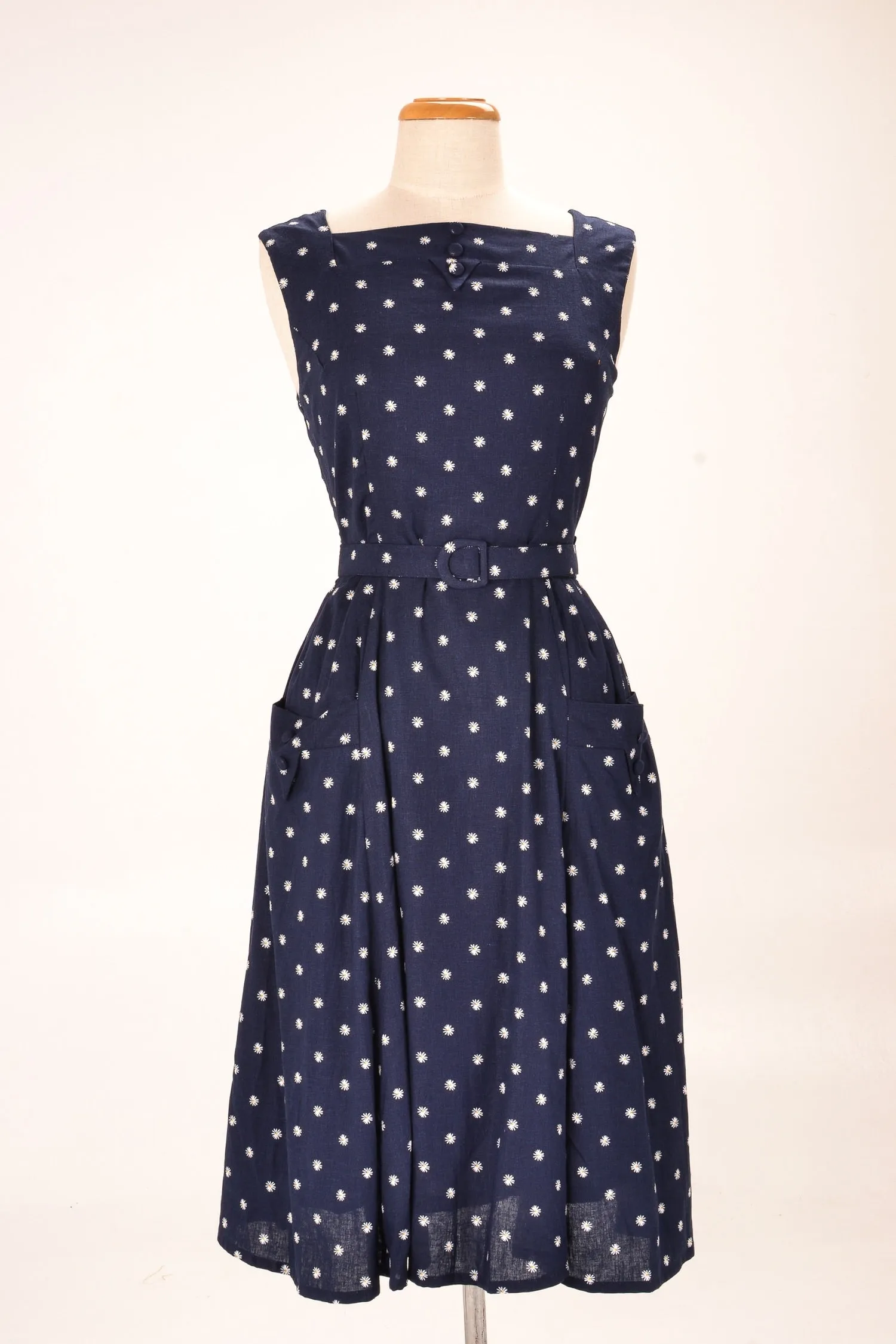 Bee Navy & White Daisy Dress