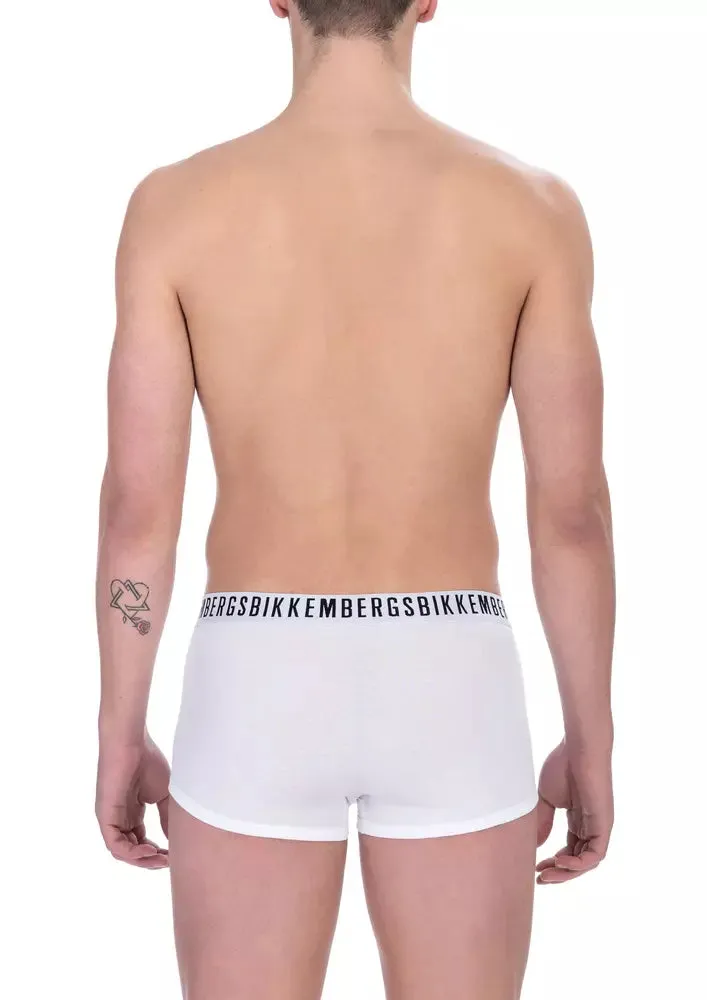 Bikkembergs White Cotton Men Underwear Trunk Men's Pack