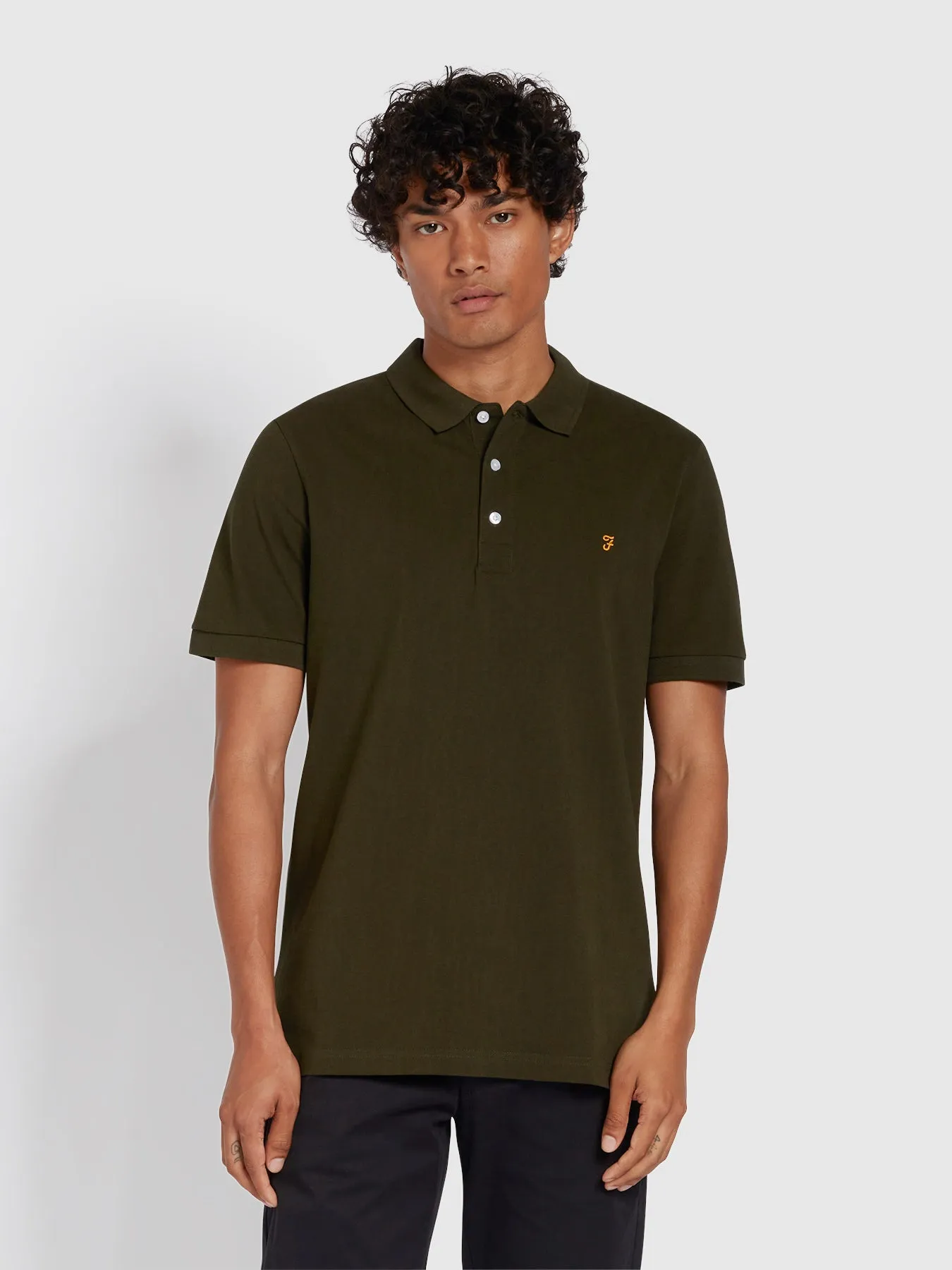 Blanes Slim Fit Organic Cotton Polo Shirt In Evergreen