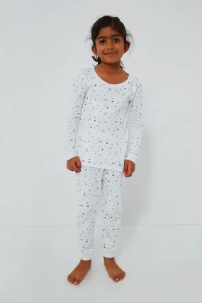 Blue Floral Organic Long Sleeve Pajama Set