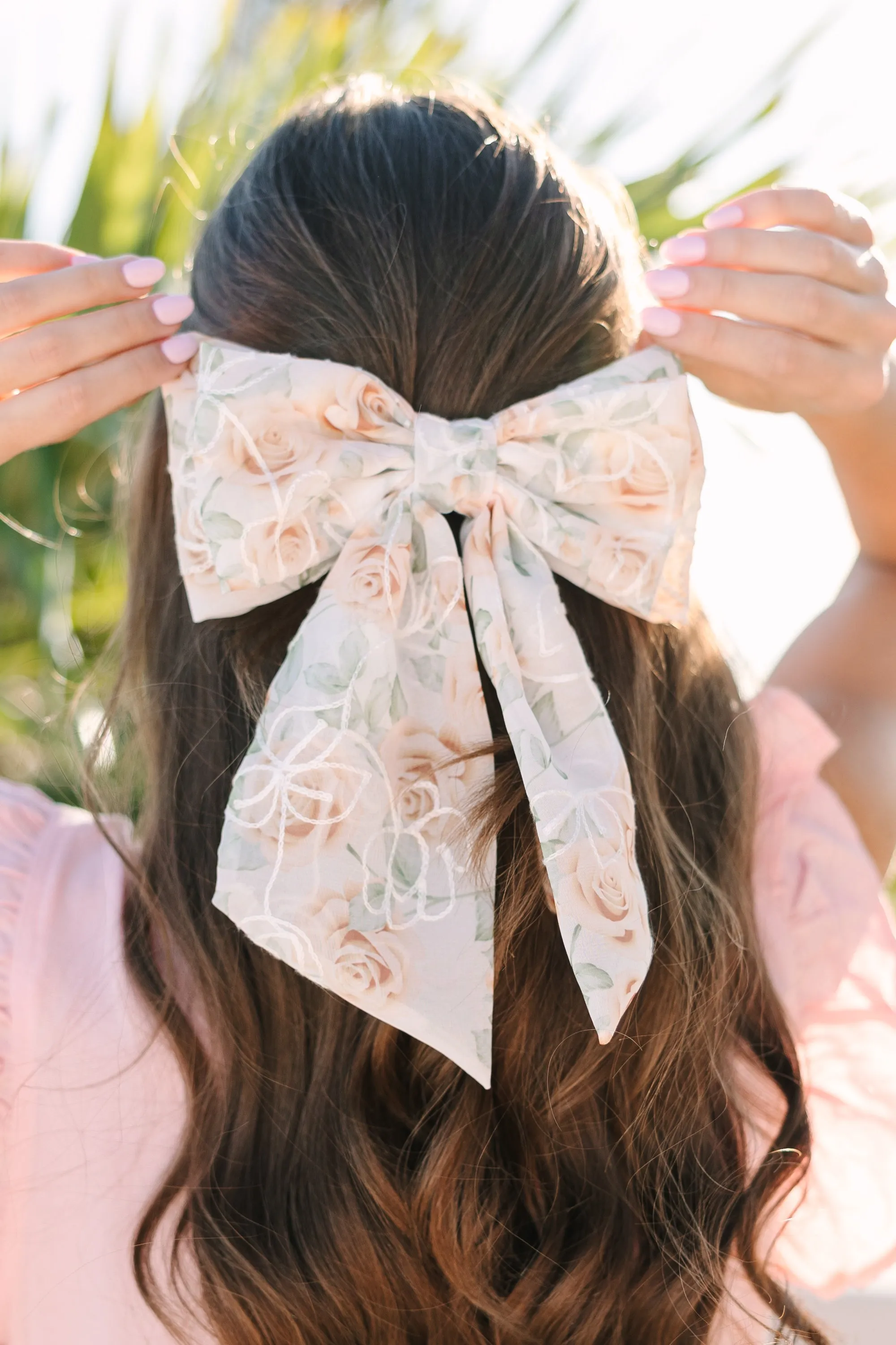 Bohemian Gemme: Peach Floral Hair Bow