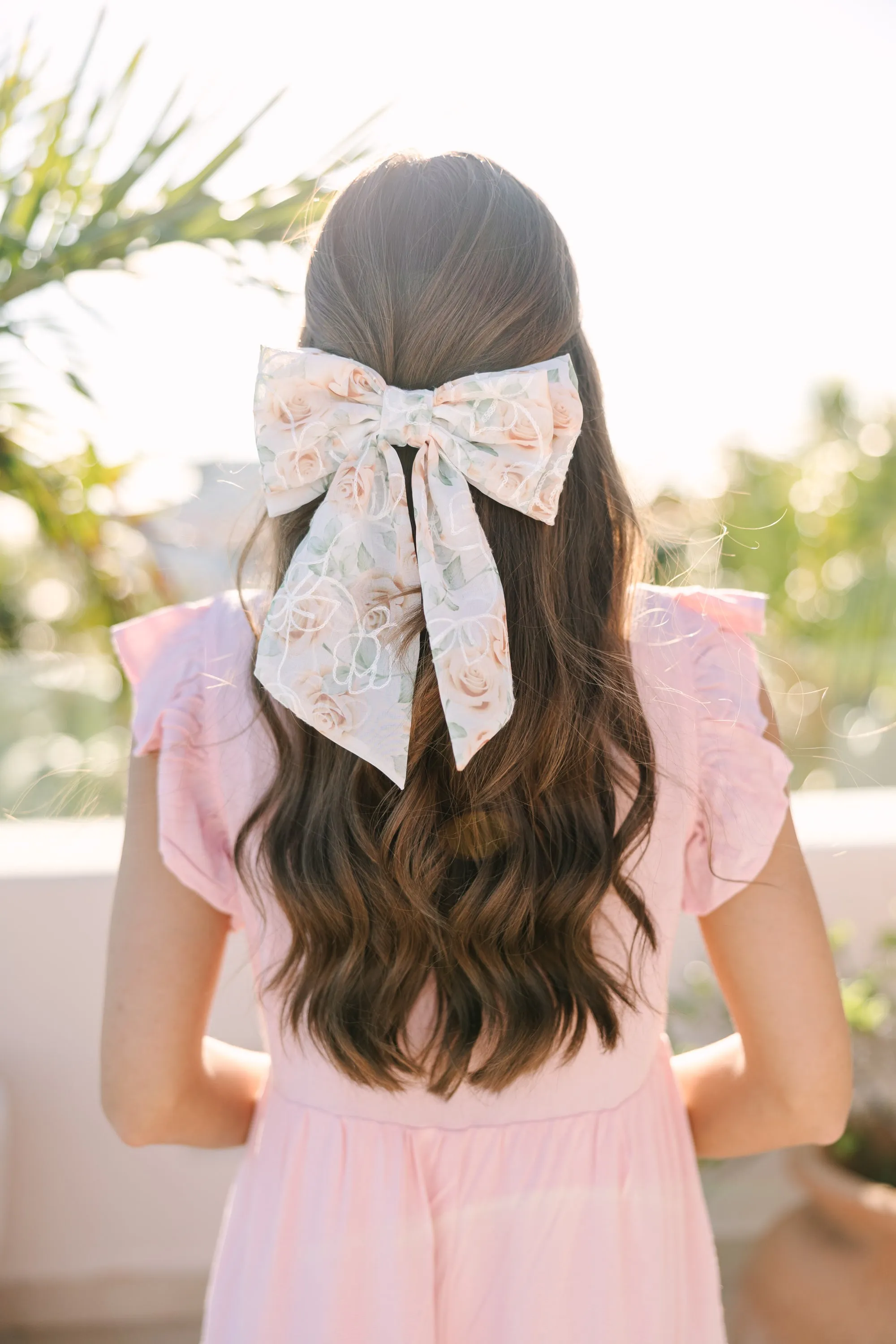 Bohemian Gemme: Peach Floral Hair Bow